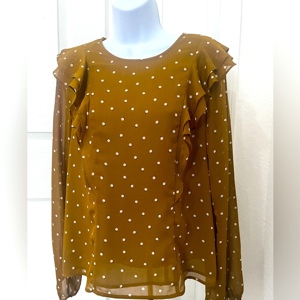 Ann Taylor blouse. Long Sleeve Mustard Yellow